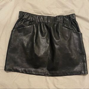 leather paper bag black short skirt size large